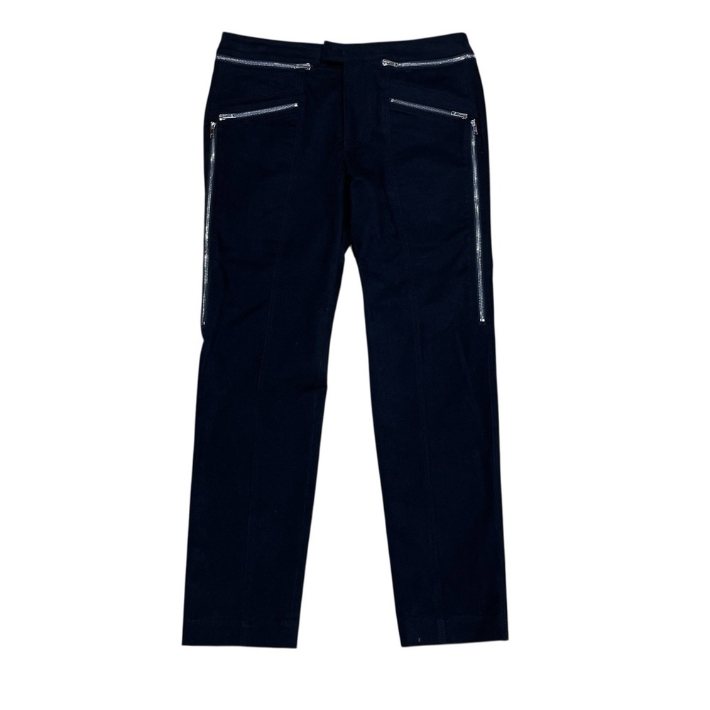 Isabel Marant Izis Zipper Trousers Womens 8 Black Slim Parisian-Chic Bold